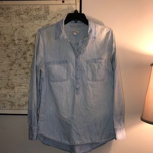 Merona Denim Half Button Down
